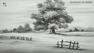 How to draw a tree in a form land with pencil || Easy pencil art