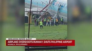 Korean Air plane overshoots runway, shuts Philippine airport