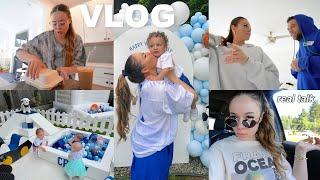 VLOG: first birthday party, running errands + real talk about trying for baby #2!!