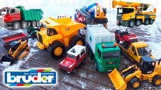 Cars for kids Construction Trucks Crash Bruder Cars Toys Video #Машинки для детей