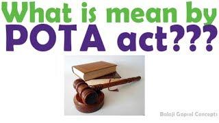 What is mean by POTA act?? || GK Question || Balaji Gopsel Concepts