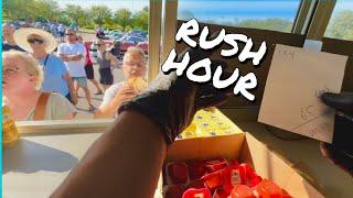 Pov :RUSH HOUR in FOOD TRUCK || CHEESE BURGER MAKING inside foodtruck  BURGER HYTTEN