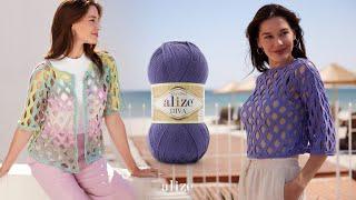 Crochet Cardigan, Blouse & Dress with Alize Diva