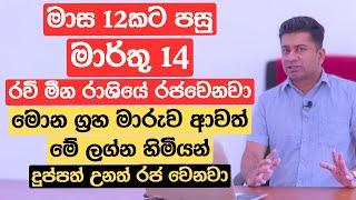 මාස 12කට පසු රවි මීන රාශියේ රජවෙනවා | මොන ග්‍රහ මාරුව ආවත් මේ ලග්න හිමියන් දුප්පත් උනත් රජ වෙනවා