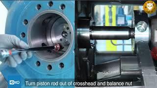 Piston and Rod Removal of a Reciprocating Industrial Compressor | Complete Removal and Installation