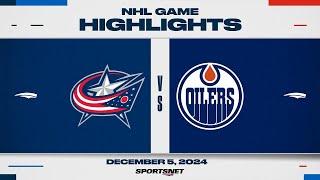 NHL Highlights | Oilers vs. Blue Jackets - December 5, 2024