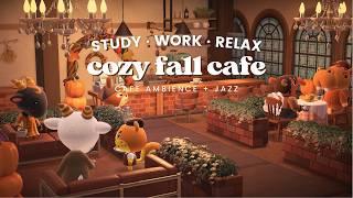 Cozy Fall Café  1 Hour Fall Jazz No Ads  Fireplace Ambience | Chatter | Study Music | Work Aid 