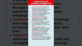 Office Admin Job Responsibilities | Admin Officer Work | Administrative Officer Job Description