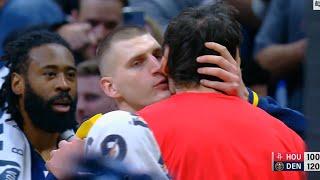 Nikola Jokic kisses Boban Marjanovic and DeAndre Jordan had to do the same 