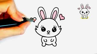 How to draw a Bunny   Animal drawing for kids   Cute bunny drawing for kids