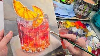 Holiday Cocktail Acrylic Painting Tutorial Livestream