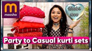 Meesho kurta set haul / under 1000 / partywear to casual wear / online shopping with Vaishali Mitra