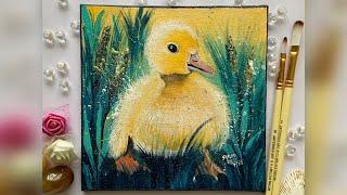 EASY CUTE DUCKLING #ACRYLICPAINTING TUTORIAL FIR BEGINNERS STEP BY STEP TUTORIAL WITH #ARTYSHILS