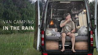 I travelled 15,000km to Experience THIS RAINY Van Life in UK | Cabin Van with Fireplace & Cozy ASMR