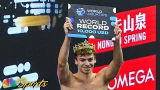 Leon Marchand smashes Ryan Lochte's WORLD RECORD in 200 IM for huge prize in Singapore | NBC Sports