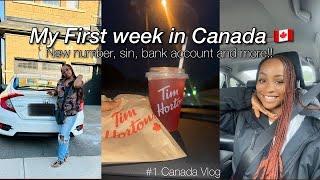 CANADA VLOG1# My First Week in Canada new num, SIN, New bank acct & more #internationalstudents