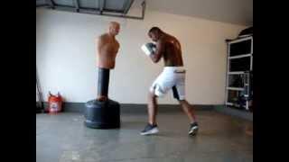 Boxing combos & foot movement with heavy Bob bag