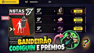 AMANHÃ!! NOVO EVENTO, BANDEIRÃO NO 7°ANIVERSÁRIO? CODIGUIN + SKIN, DUNK MASTER - NOVIDADES FREE FIRE