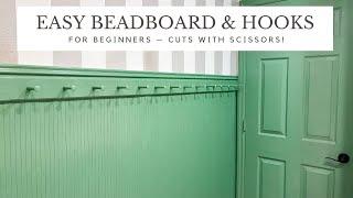 Easy DIY Beadboard (alternative) With Hooks  |  Cuts With Scissors!  |  For Beginners