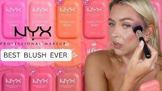 nyx buttermelt blush review swatches makeup tutorial