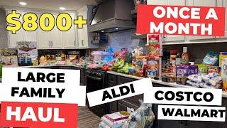 $800+ ONCE A MONTH GROCERY HAUL || LARGE FAMILY SHOPPING || JANUARY 2024