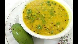 kachcha aam dal fry.....arhar ki khatti dal