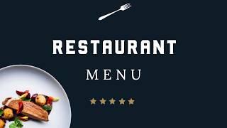 Restaurant Menu - Promo Video Example - CreateStudio