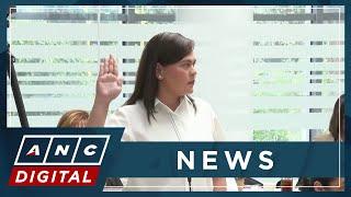 WATCH: VP Sara Duterte finally makes appearance, takes oath at House probe on OVP fund use | ANC