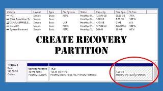 How to create a Recovery Partition in Microsoft Windows 10/11