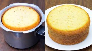 Sponge Cake in Pressure Cooker | Basic Sponge Cake Recipe | Vanilla Sponge Cake Without Oven