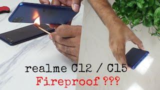 realme C12 / C15 Durability Test - Fireproof Panel ? SCRATCH WATER BEND DROP Test