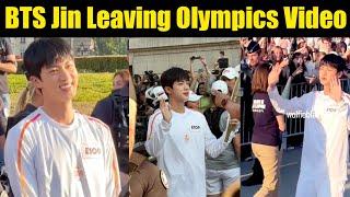 BTS Jin Leaving Olympics Paris 2024 | Good Bye Jin  Jin Leaving Full Video