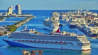 Cruise Ship Timelapse | Port Miami | Departures - 12-23-2024