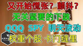 美股 别慌！无关紧要的下跌！QQQ、SPY明天波动！权重个股，卡门缝里了！