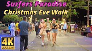 Christmas Eve - Surfers Paradise Gold Coast - Australia  4k Walk