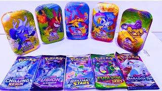 UNBOXING WEIRD POKEMON TINS BOXES WITH RAREST BOOSTER PACKS | POKEMON TIN BOX #pokemon #pokémon