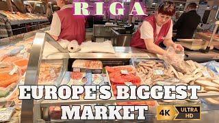 RIGA CENTRAL MARKET FULL GUIDE - EUROPE'S BIGGEST MARKET - 4K - 2024