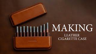 Making leather cigarette case. Leather craft