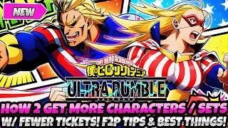 How To Get MORE CHARACTERS & SKILL SETS With FEWER TICKETS! Ultimate F2P Guide (My Hero Ultra Rumble