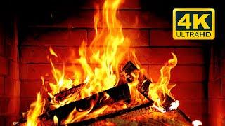  Cozy Fireplace 4K (12 HOURS). Fireplace with Crackling Fire Sounds. Fireplace Burning 4K