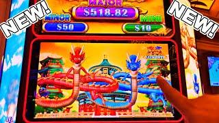 THE ALL NEW DRAGON'S LAW JACKPOTS!!!! - New Las Vegas Rampart Casino Konami Slot Machine Bonus