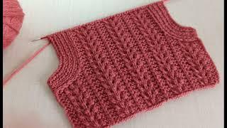 YELEKLERDE ARKA KOL KESİMİ NASIL YAPILIR /yelek modelleri ️ Knitting Patterns /Strickmuster