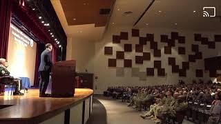 MEDAL OF HONOR SSG DAVID BELLAVIA gives motivating speech to IBOLC graduates