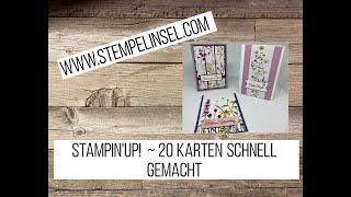 20 schnelle Karten mit dem Designerpapier Fligrane Blumen ~ Stampin'Up! ~ Sale-a-Bration 2023