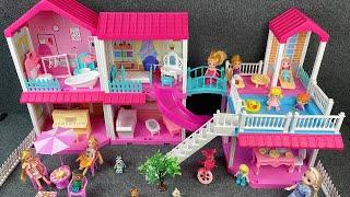 10 Minutes Satisfying with Unboxing Pink Barbie House with Slide &Swimming Pool Toys Set Review ASMR