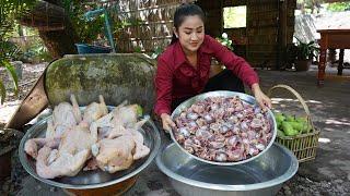 Countryside Life TV: Chicken gizzard, Winter melon, Chickens cooking - Mother and daughter cooking