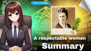 A Respectable Woman | Short Story Summary Class 12 English | Vicky Education Vibes