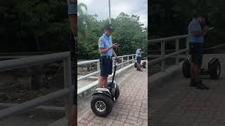 Two wheel self-balancing scooters used by tourist police in McArthur’s Park, Palo, Leyte
