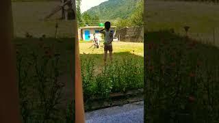 Kashmiri little boys Hamza & Hammad Playing  cricket with high aggression