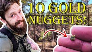 Jackpot! 10 Gold Nuggets Discovered in One Hole with Metal Detector!